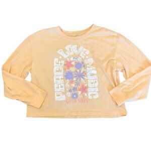 Weekend Soul‎ Women's Peace Love Music Good Vibes Long-Sleeve T-Shirt Size L